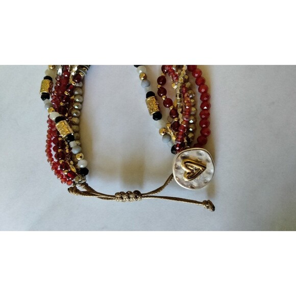 Layered beaded bracelet  - adjustable  BOHO - Picture 2 of 3